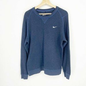 Nike Golf Mens Blue Standard Fit Crew Neck Cotton Pullover Sweatshirt Size Large
